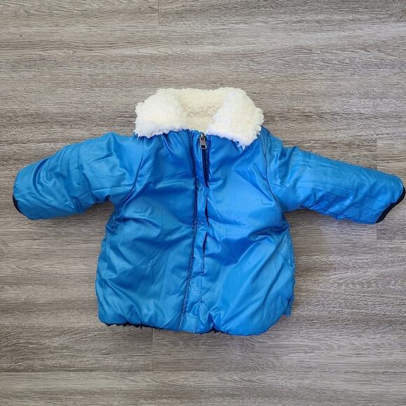 First Impressions faux sherpa reversible jacket Size 6-9 months - Picture 3 of 6